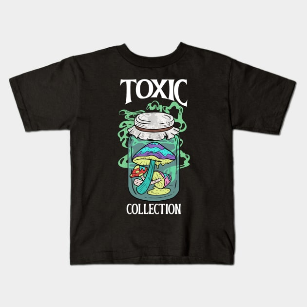 Toxic Mushrooms Shroom Psychedelic Trippy Kids T-Shirt by Tip Top Tee's